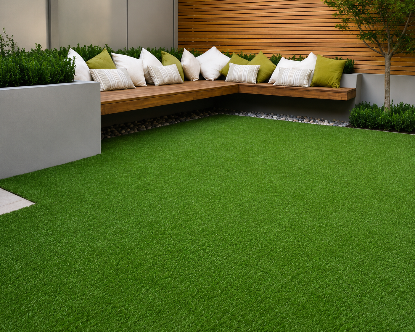 Well-maintained artificial lawn